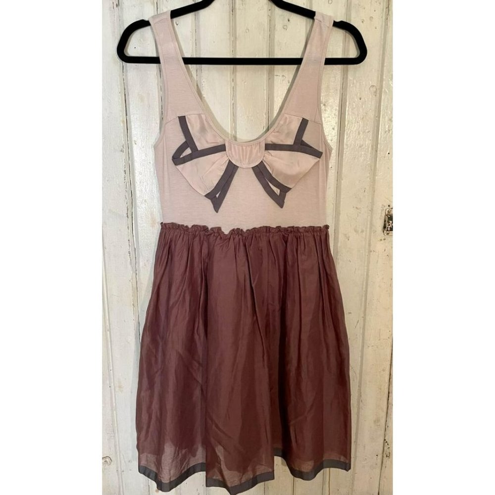 Anthropologie Dress Sleeveless Bow Dress Tank Style/Pockets! Woman’s Size Small